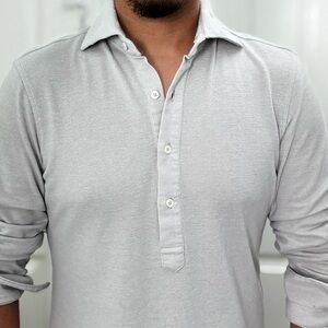 ESNTLS - long sleeve polo (4-button w/ spread collar) - Sz Small